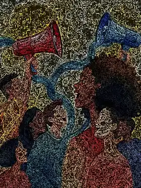 Акварельная иллюстрация демократического участия граждан