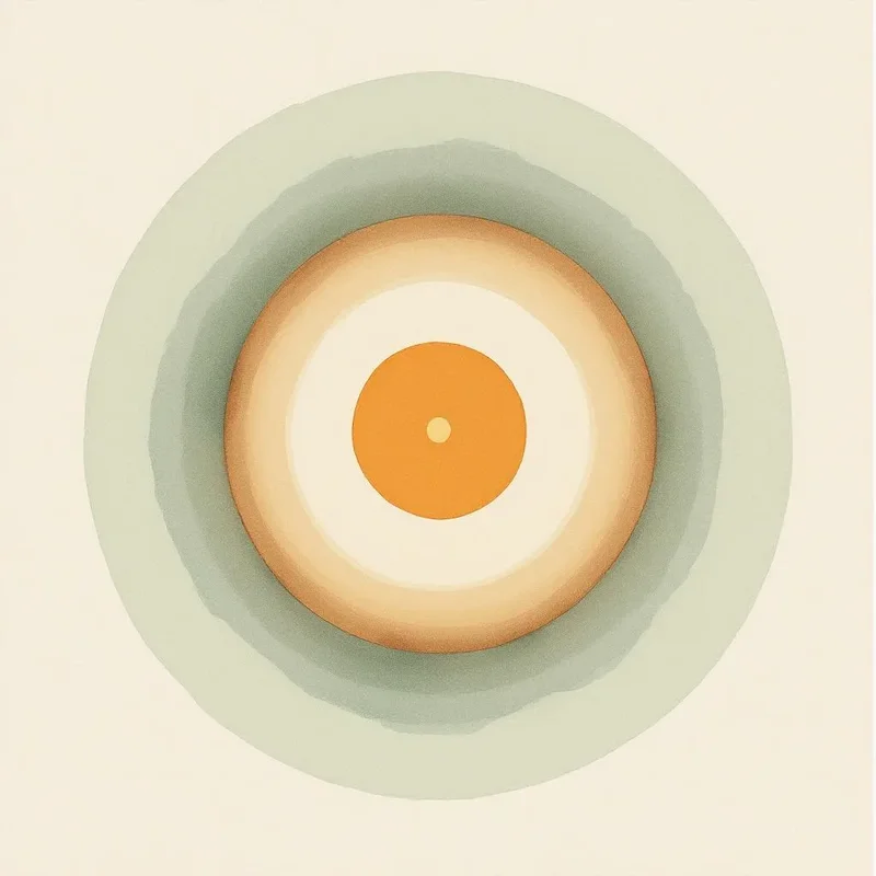 Compass rose with single arrow pointing inward toward center, indicating direction and guidance