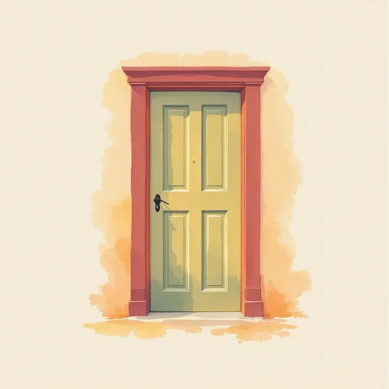 Door standing slightly ajar without keyhole, showing welcoming entrance available to everyone